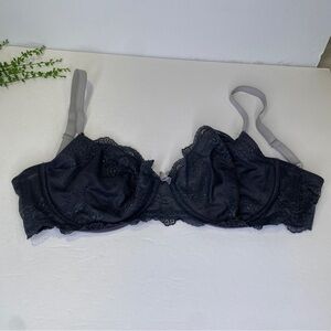 Gilligan & O'Malley Intimates Size 38DD Lacy Underwire No Padding Grey Bra
